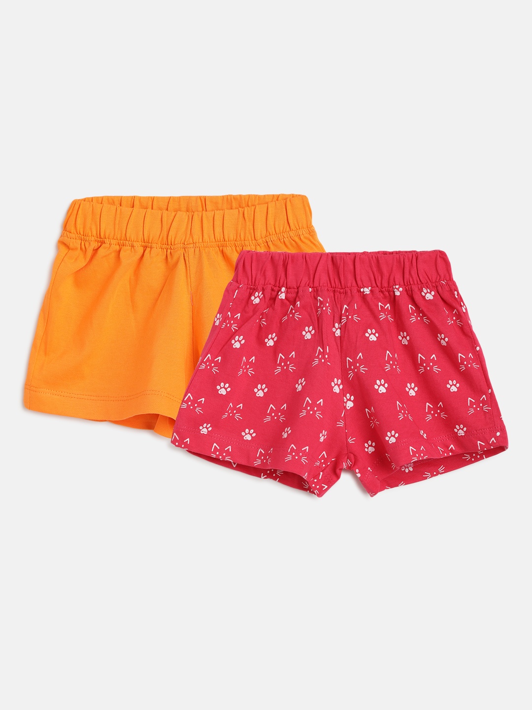

Eteenz Girls Pack of 2 Cotton Shorts, Orange