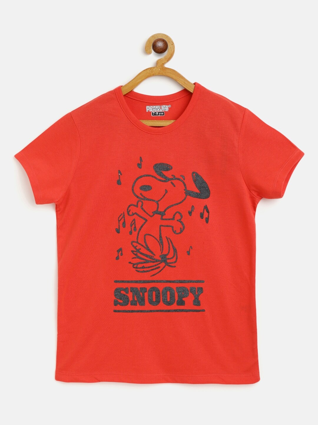 

Eteenz Girls Red & Black Cotton Snoppy Print T-shirt