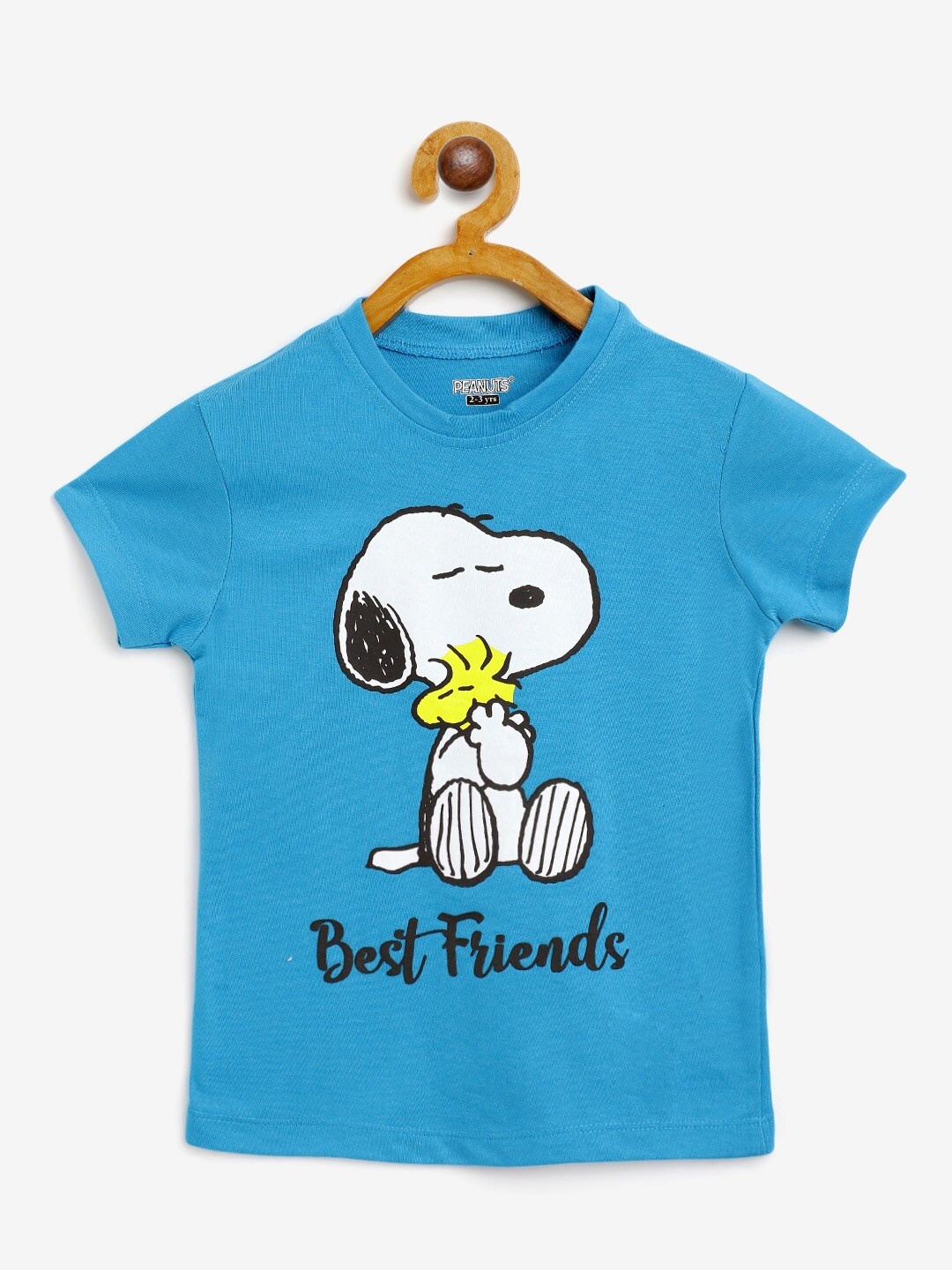 

Eteenz Girls Blue & White Snoopy Printed Cotton T-shirt