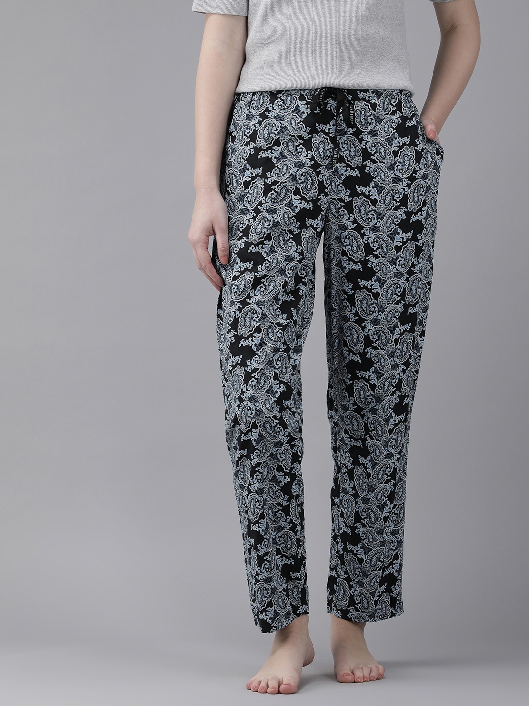 

Van Heusen Women Paisley Print Lounge Pants, Black