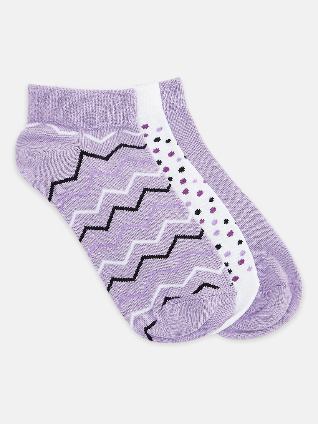 

Honey by Pantaloons Pack of 3 Purple & White Printed Ankle Length Socks