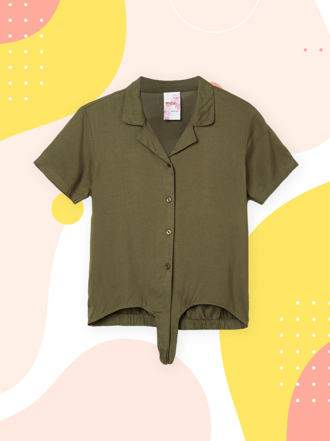 

max Girls Olive Green Casual Shirt