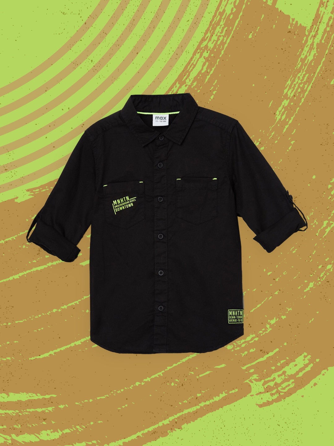 

max Boys Black Casual Shirt