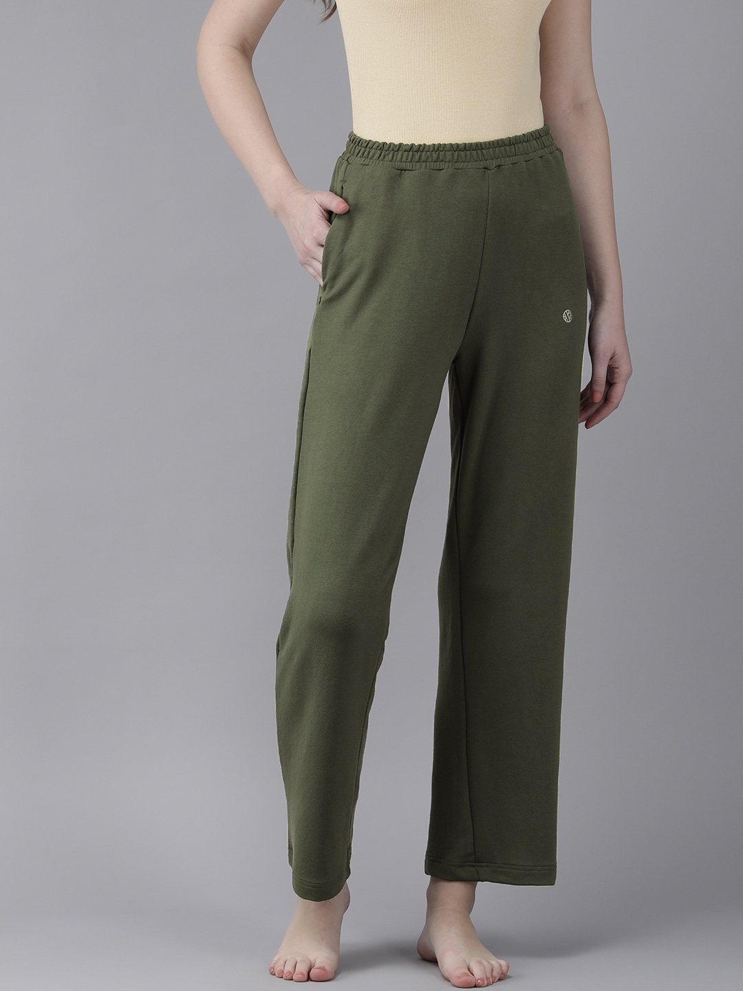 

Van Heusen Women Wide Leg Opening Functional Pocket Lounge Pyjamas, Olive