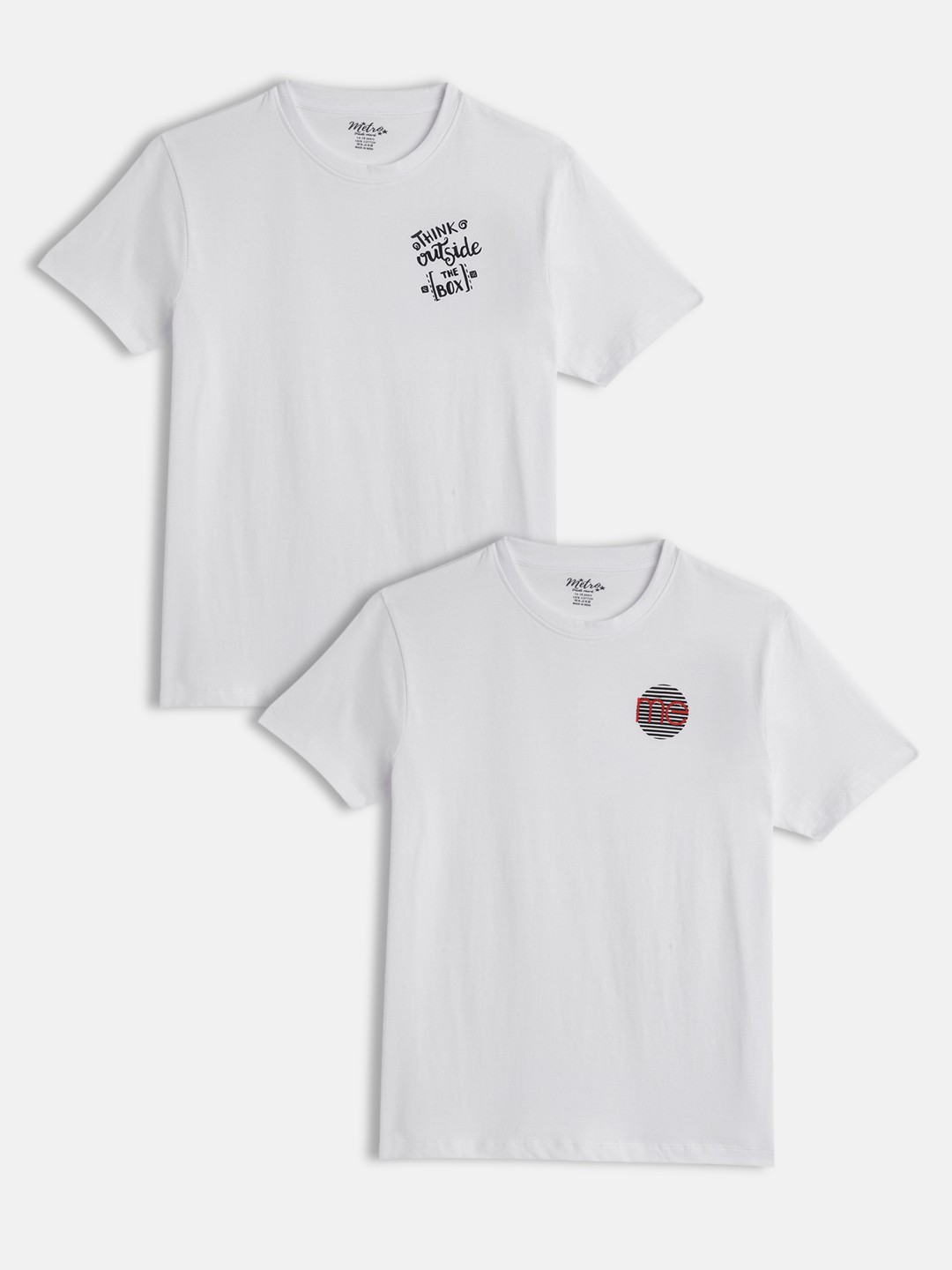 

METRO KIDS COMPANY Boys White Pack of 2 Printed T-shirt