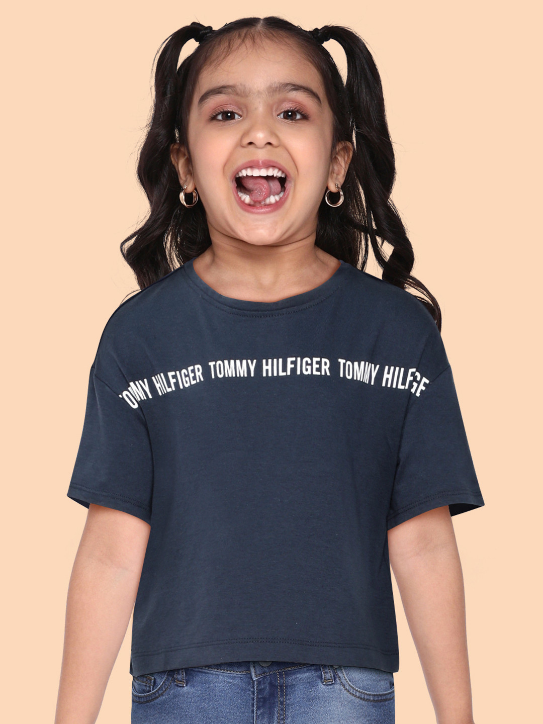 

Tommy Hilfiger Girls Blue Printed Organic Cotton T-shirt