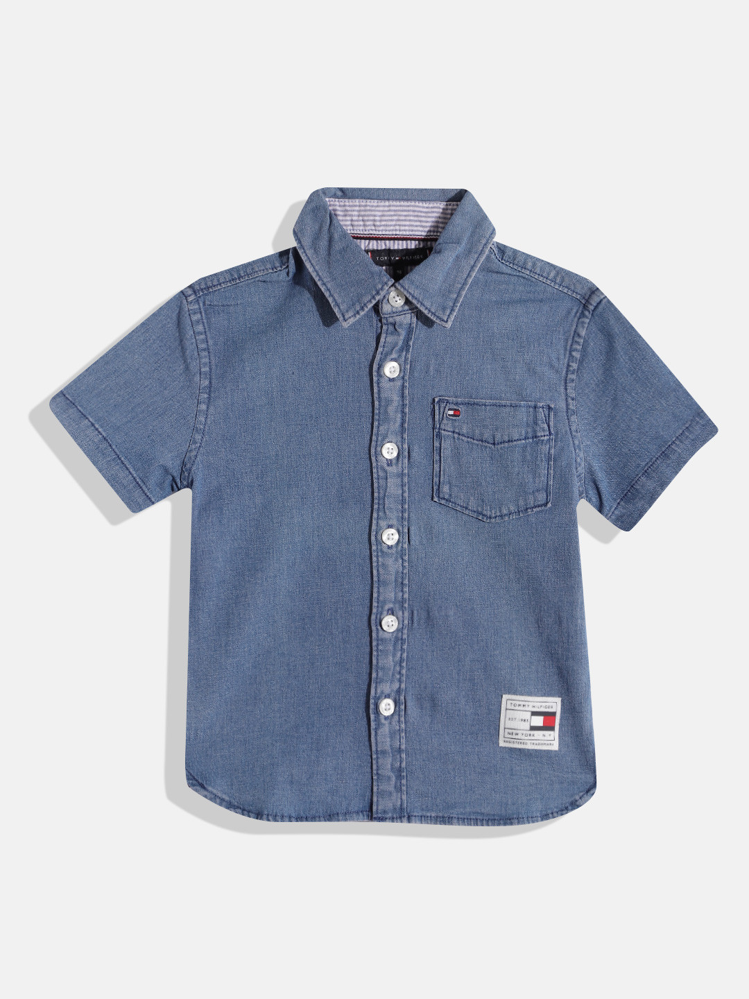 

Tommy Hilfiger Boys Casual Denim Shirt, Blue