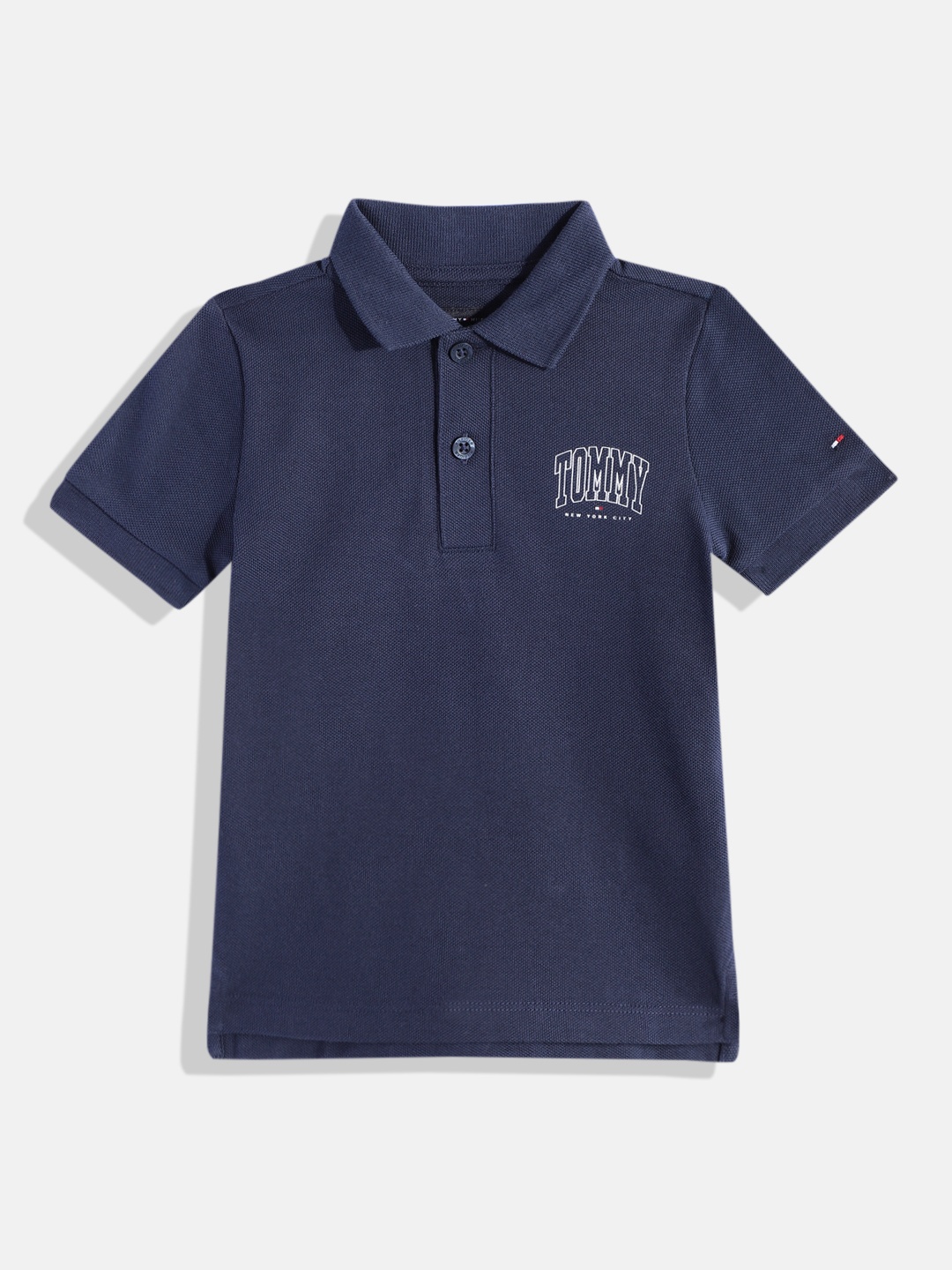 

Tommy Hilfiger Boys Brand Logo Printed Organic Cotton T-shirt, Navy blue
