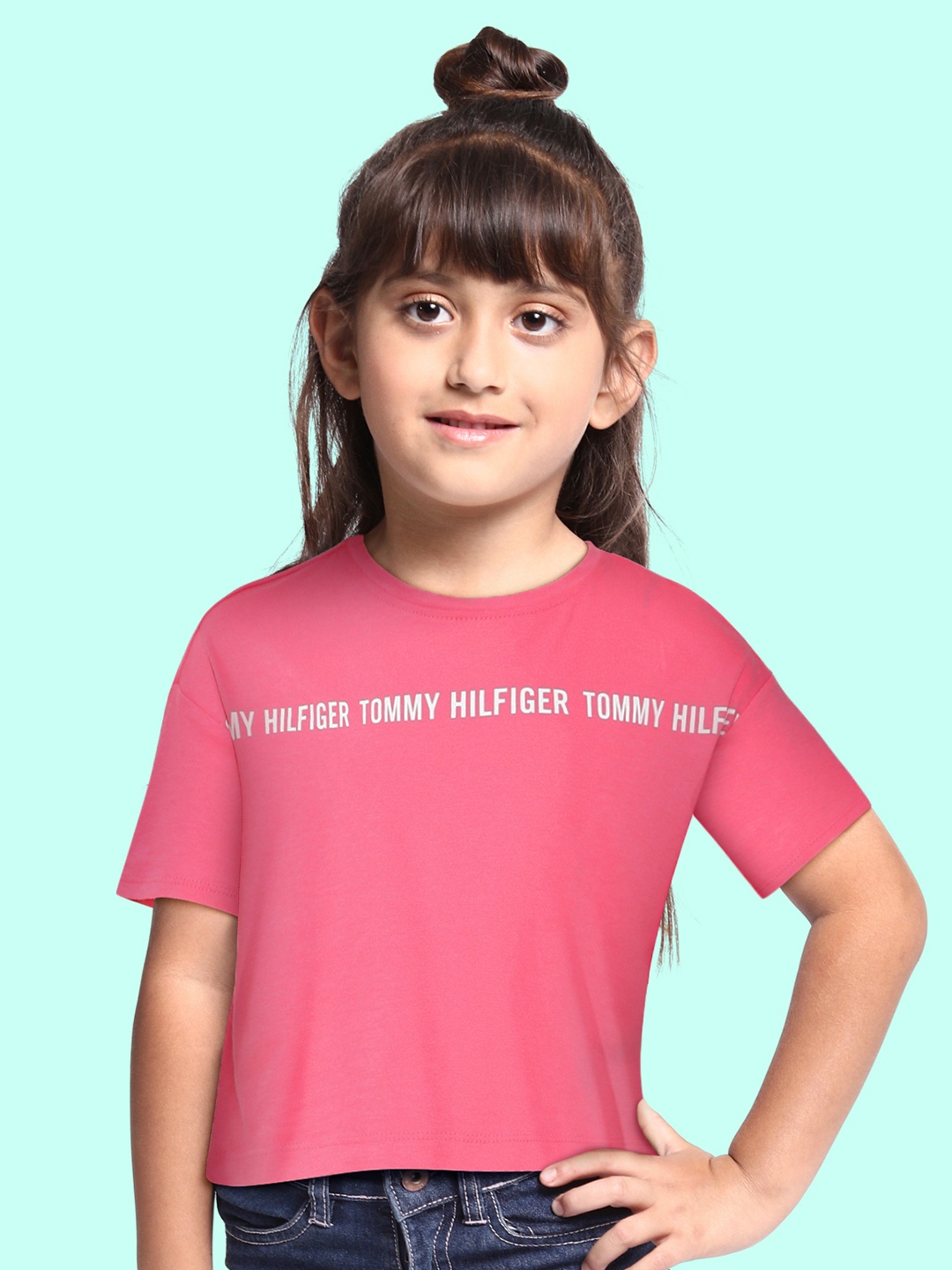 

Tommy Hilfiger Girls Pink Printed Organic Cotton T-shirt