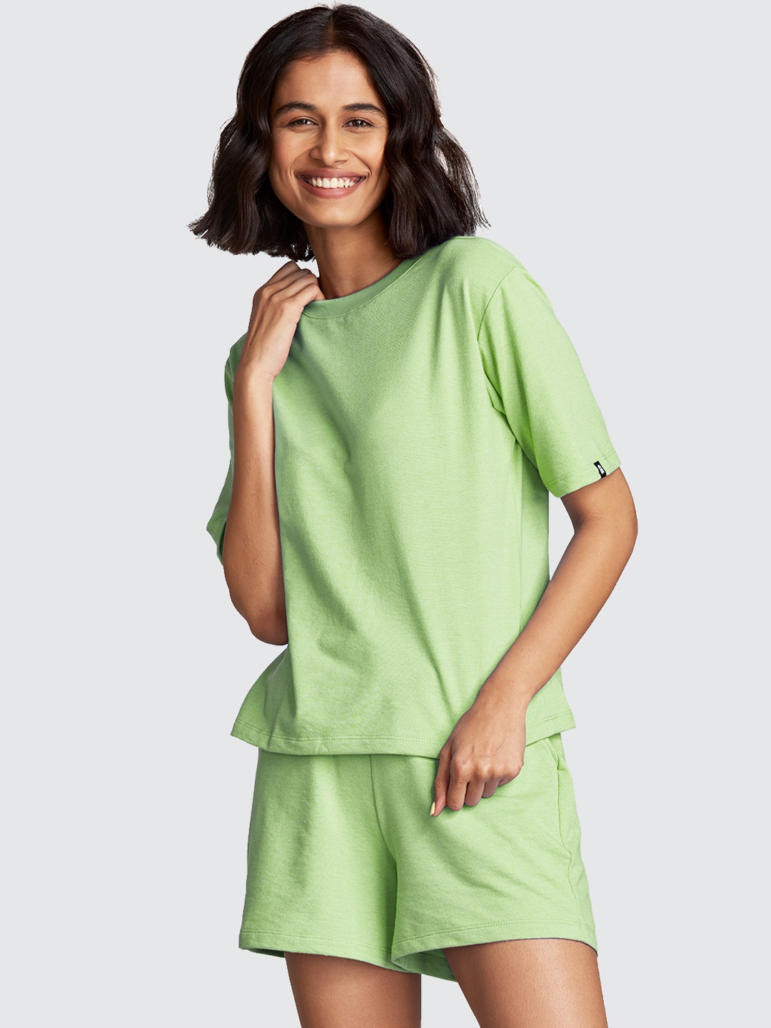 

The Souled Store Women Green Soild Co-Ords