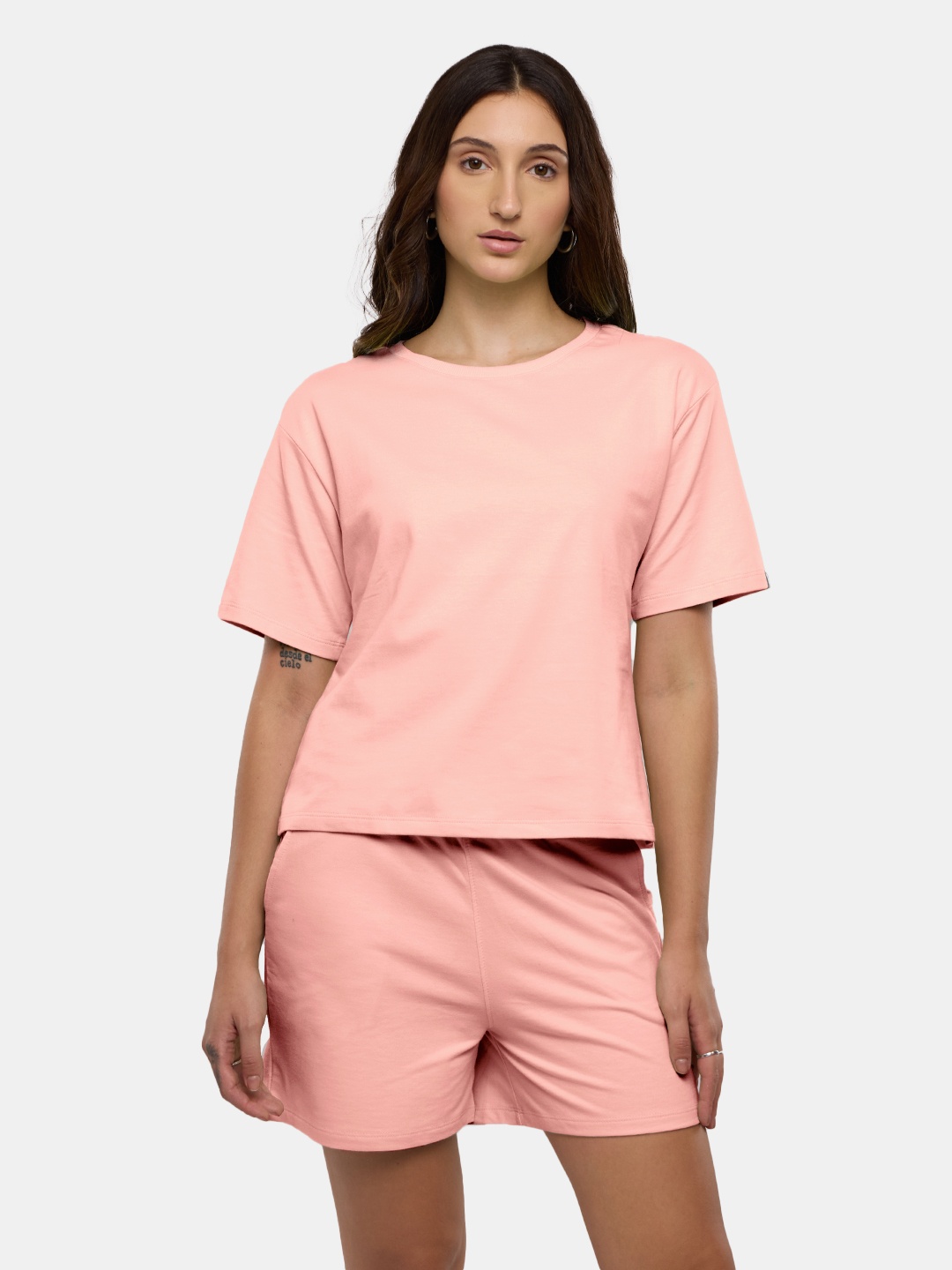 

The Souled Store Women Peach Pink Solid Co-Ords