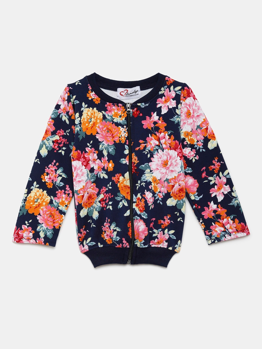 

Hopscotch Girls Black & Pink Floral Printed Bomber Jacket