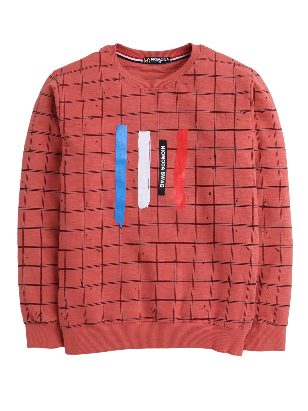 

Hopscotch Boys Rust Checked Sweatshirt