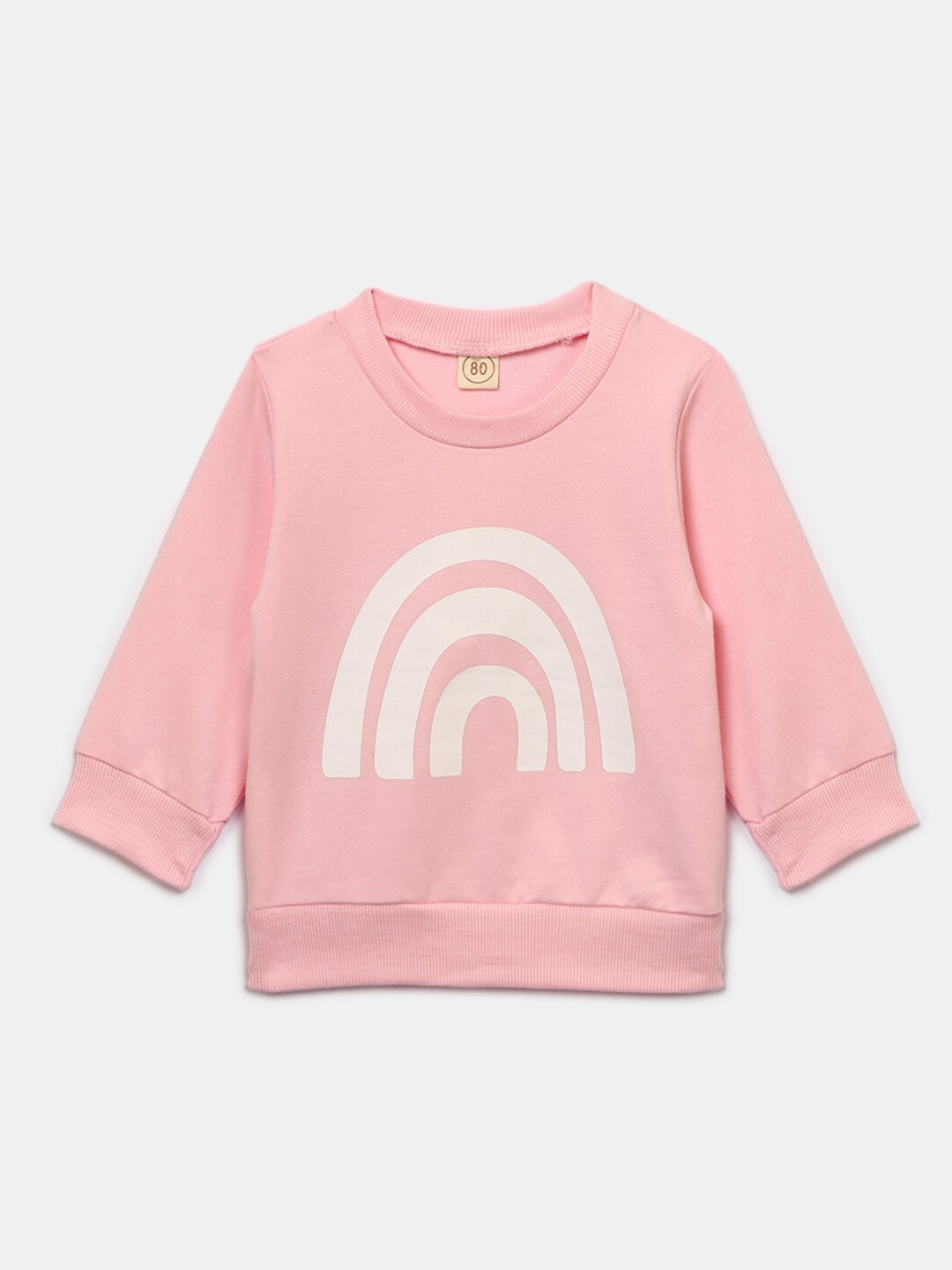

Hopscotch Girls Pink Printed Sweatshirt