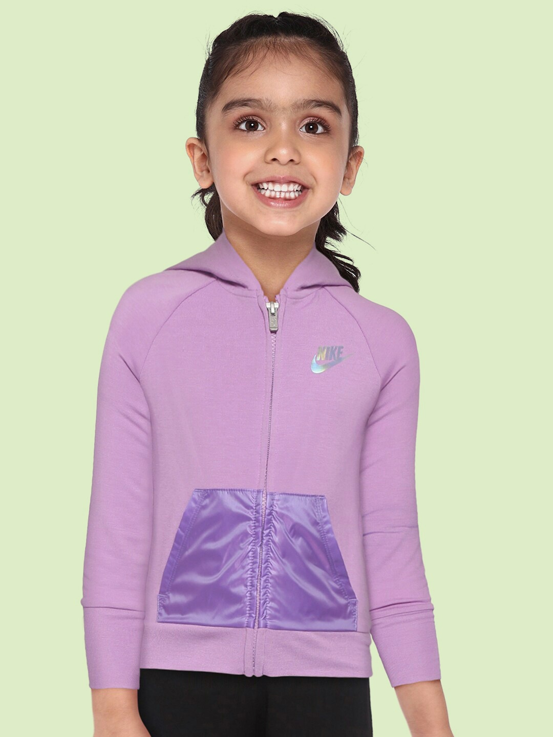 

Nike Girls Purple Sportswear Rise Full-Zip Hoodie