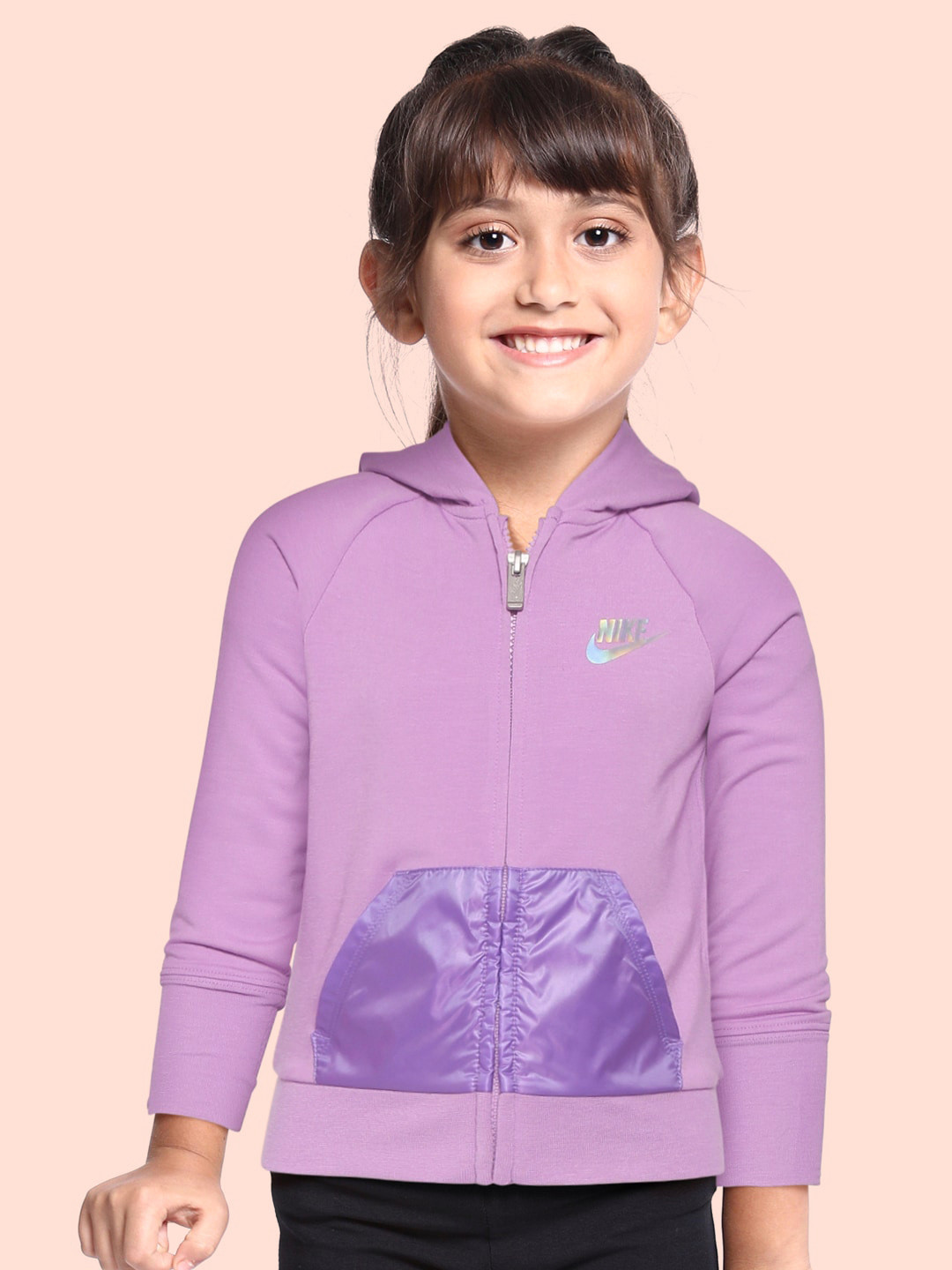 

Nike Girls Violet Sportswear Rise Full-Zip Hoodie