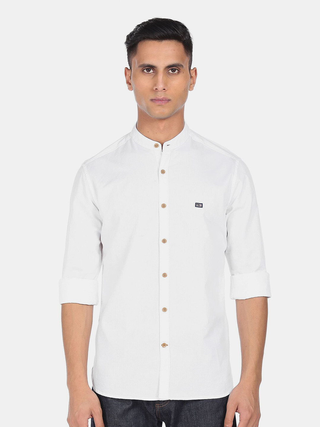 

Arrow Men White Cotton Casual Shirt