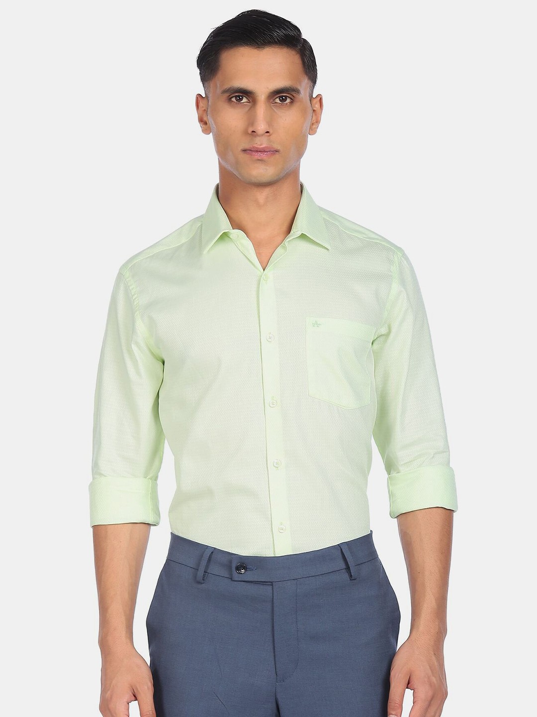 

Arrow Men Green Slim Fit Pure Cotton Formal Shirt