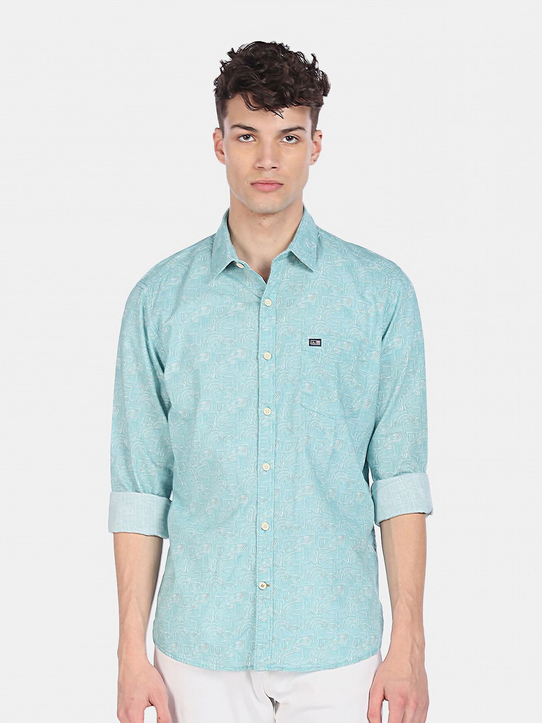 

Arrow Men Blue Printed Casual Shirt