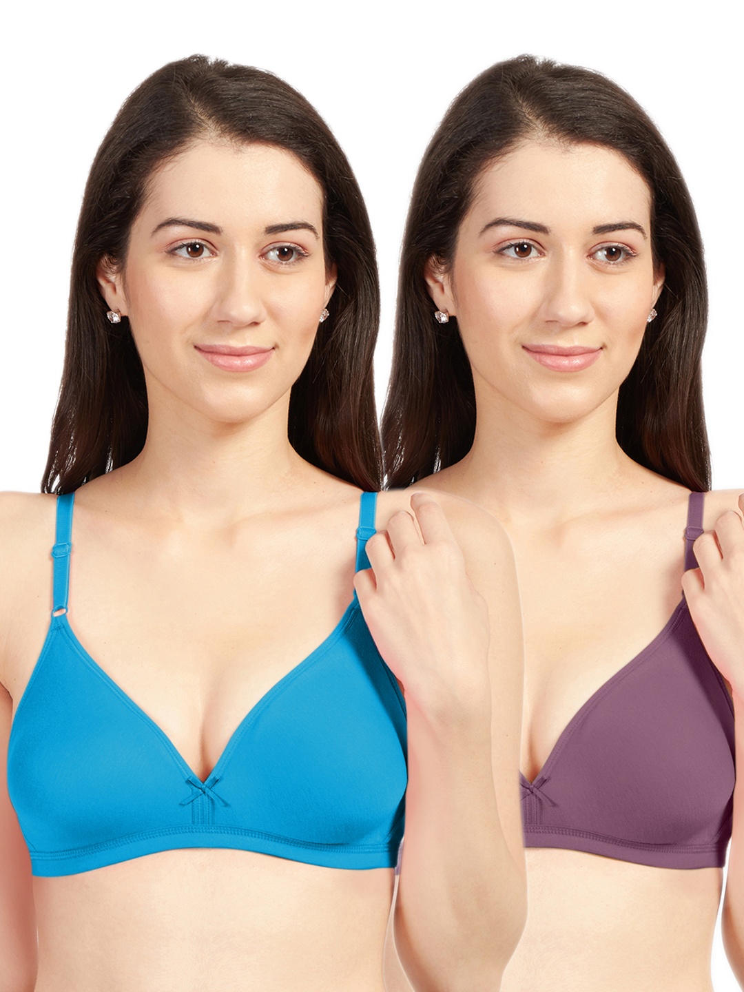 

Sonari Pack Of 2 Blue & Burgundy Cotton Blend Everyday Bras omaniafirozewine30B
