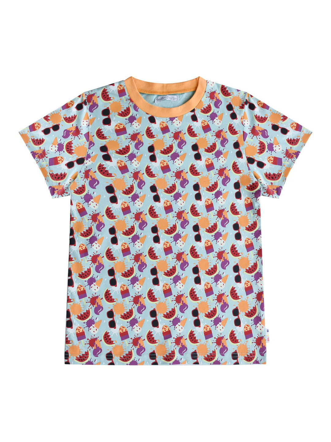 

milou Boys Blue & Red Printed Extended Sleeves T-shirt