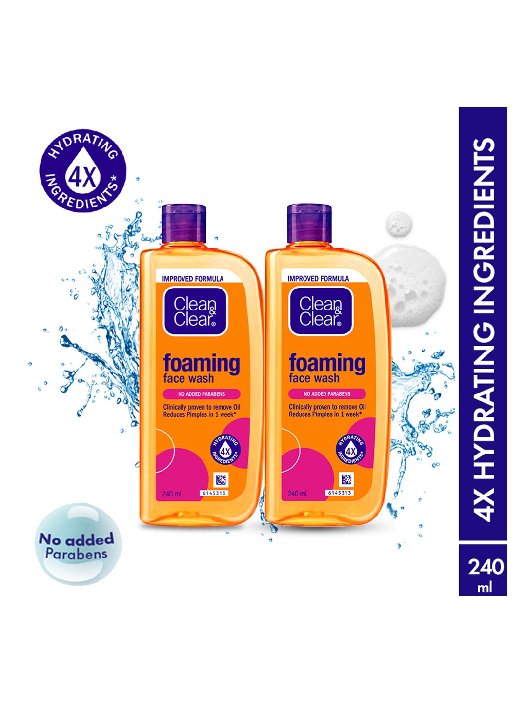 

Clean&Clear Foaming Face Wash for Oily Skin, Acne Prone Skin 240 ml, Orange