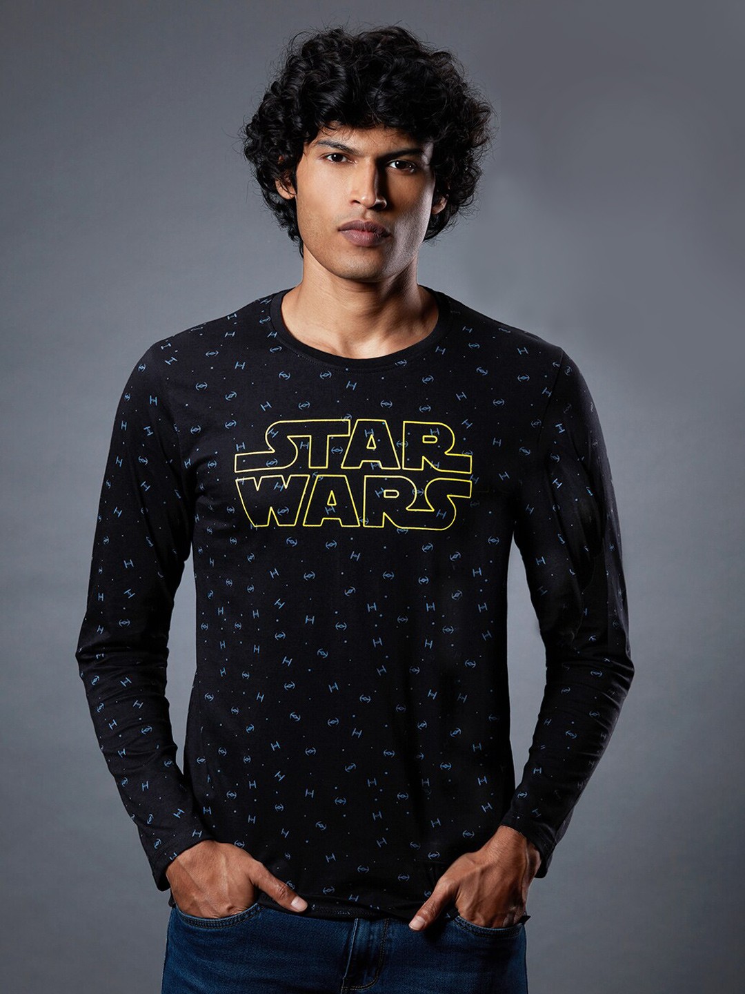 

The Souled Store Men Black Star Wars Printed T-shirt