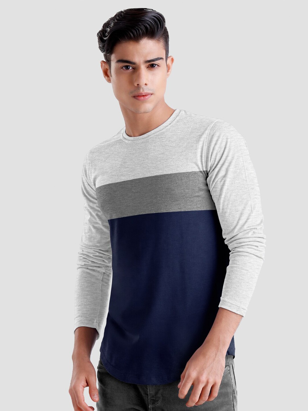 

The Souled Store Men Blue Colourblocked T-shirt
