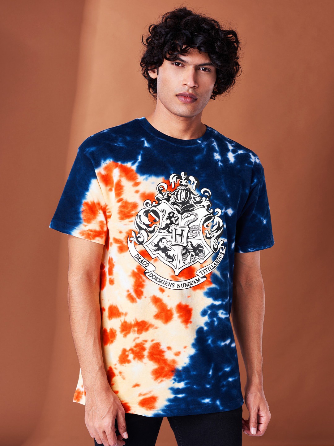 

The Souled Store Men Blue Harry Potter Hogwart Sigil Printed Oversized T-Shirt