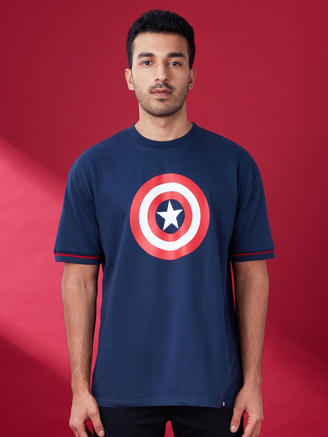 

The Souled Store Men Blue Captain America Printed T-shirt
