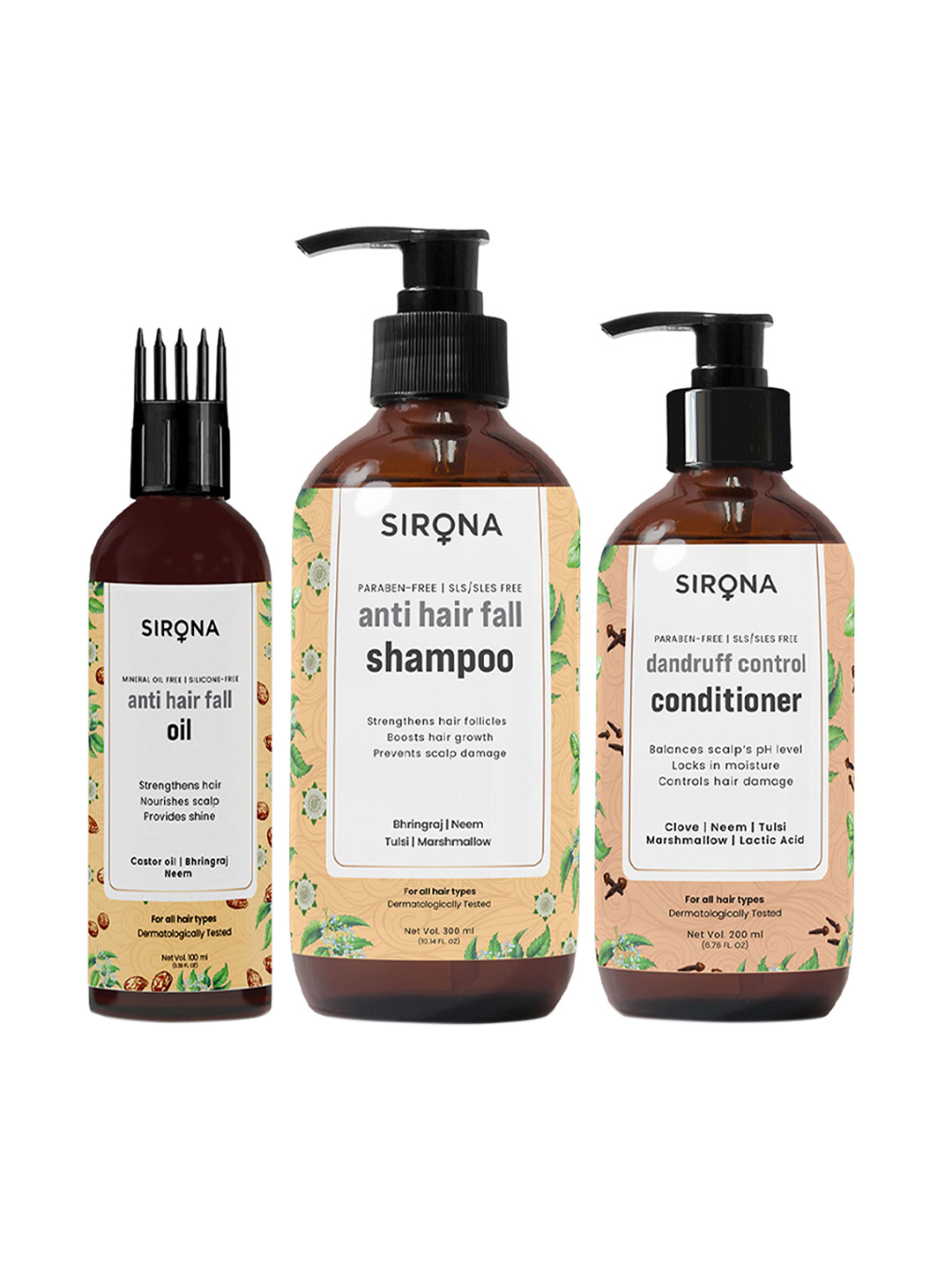 

Sirona Anti Hair Fall & Anti Dandruff Hair Care Kit, Multi