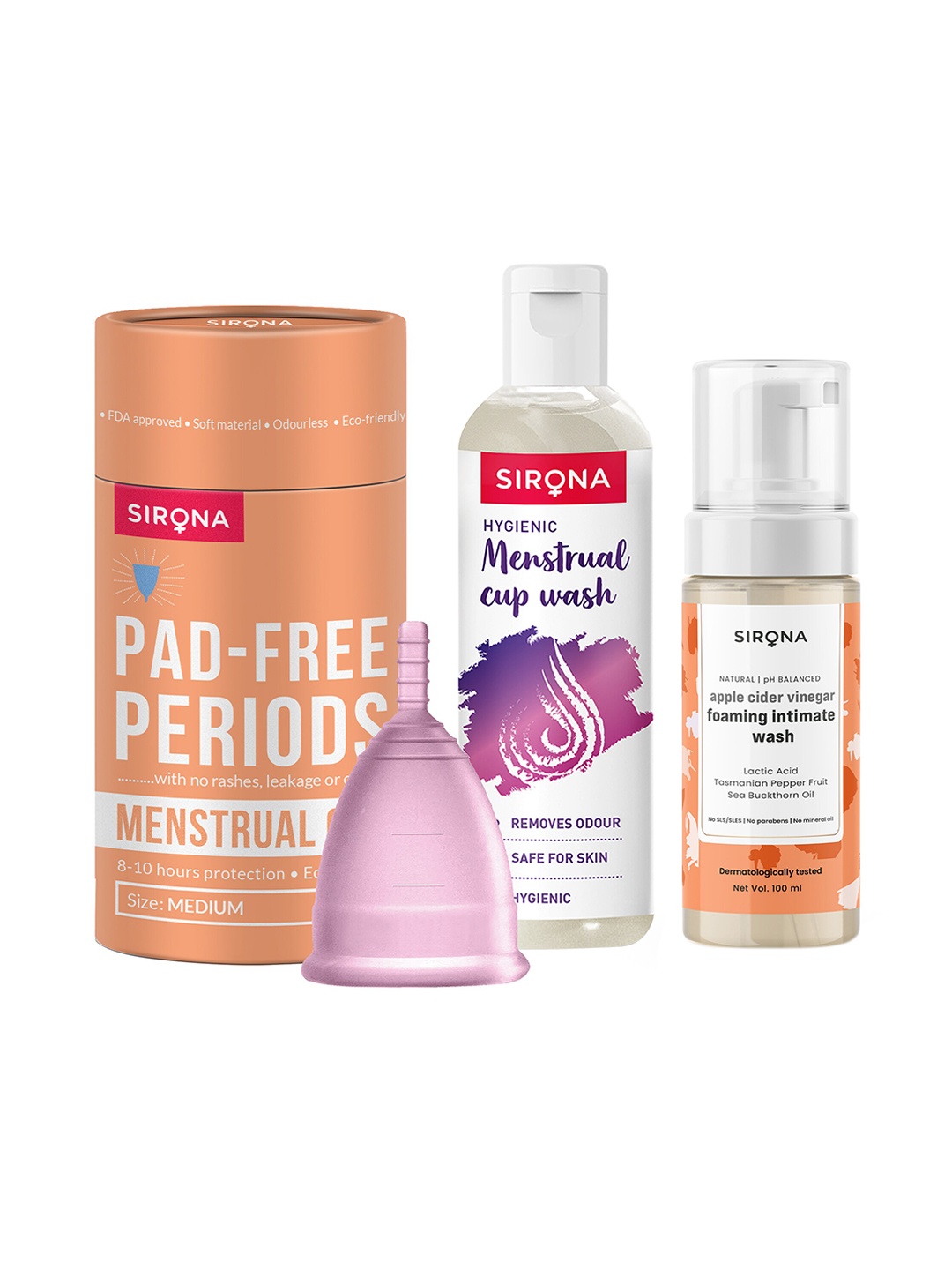 

Sirona Feminine Hygiene Kit- 3 Pieces, Pink