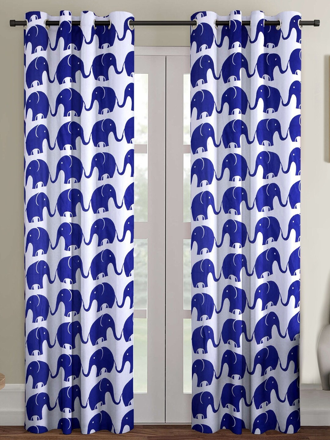 

Ispace Blue & White Set of 2 Ethnic Motifs Door Curtains