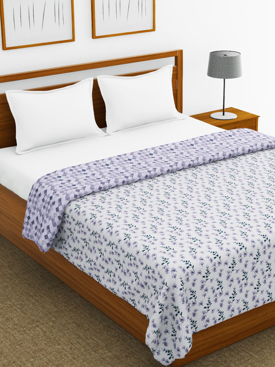 

BIANCA Unisex Off White Floral AC Room 150 GSM Pure Cotton Double Bed Dohar
