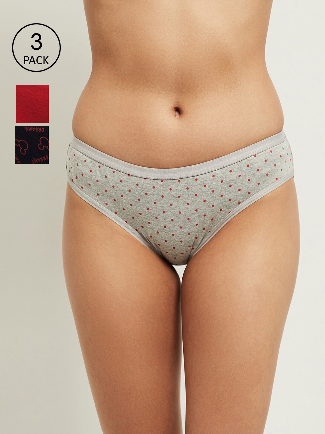 

max Pack of 3 Pink Printed Low Rise Cotton Hipsters