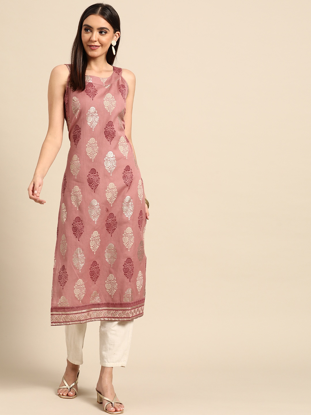 

Anouk Women Pink Ethnic Motifs Printed Kurta