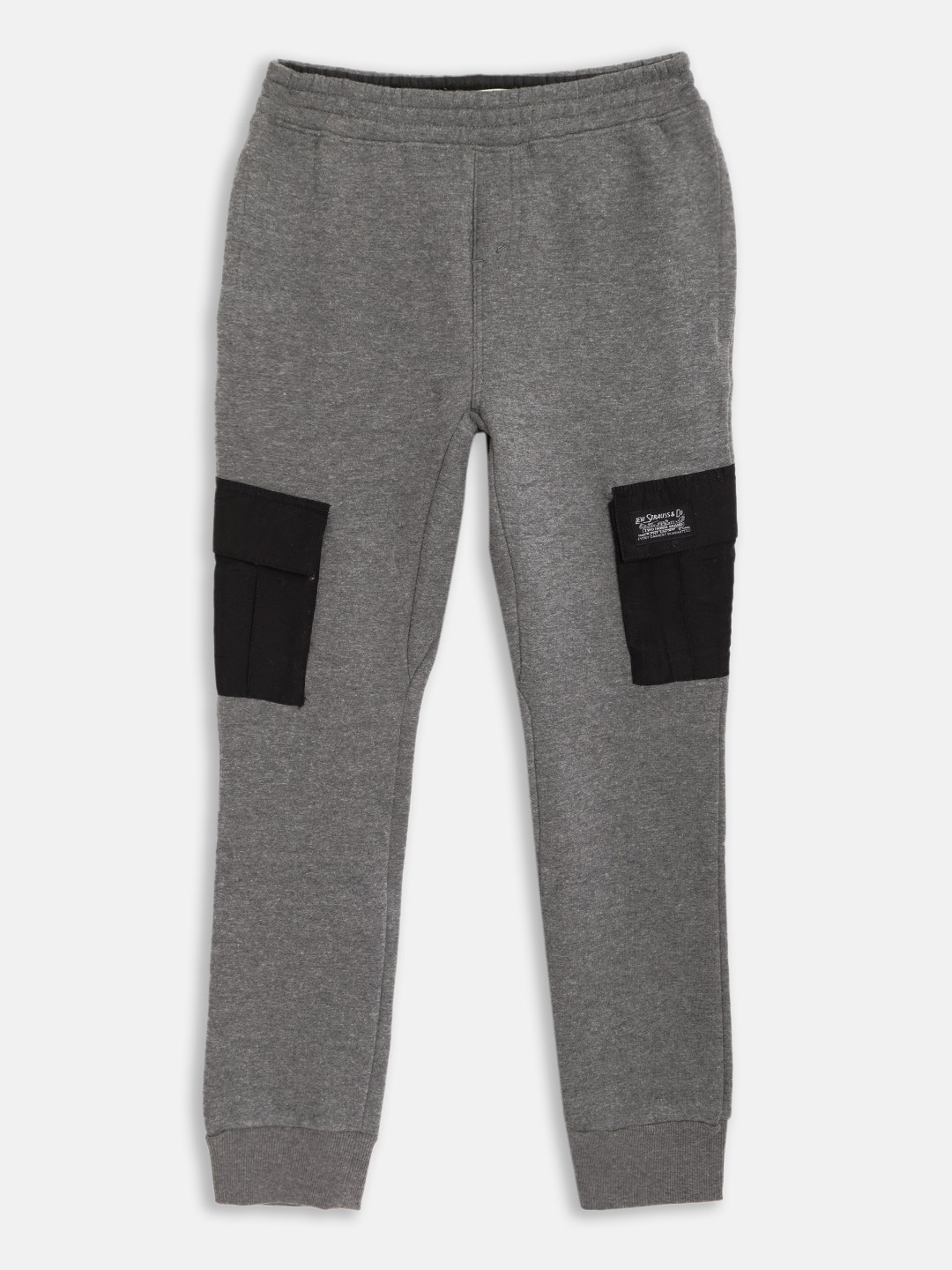 

Levi's Boys Grey Melange Solid Cargo Joggers