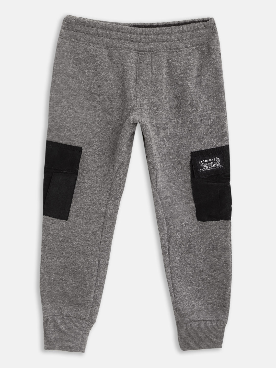 

Levi's Boys Grey Melange Solid Cargo Joggers