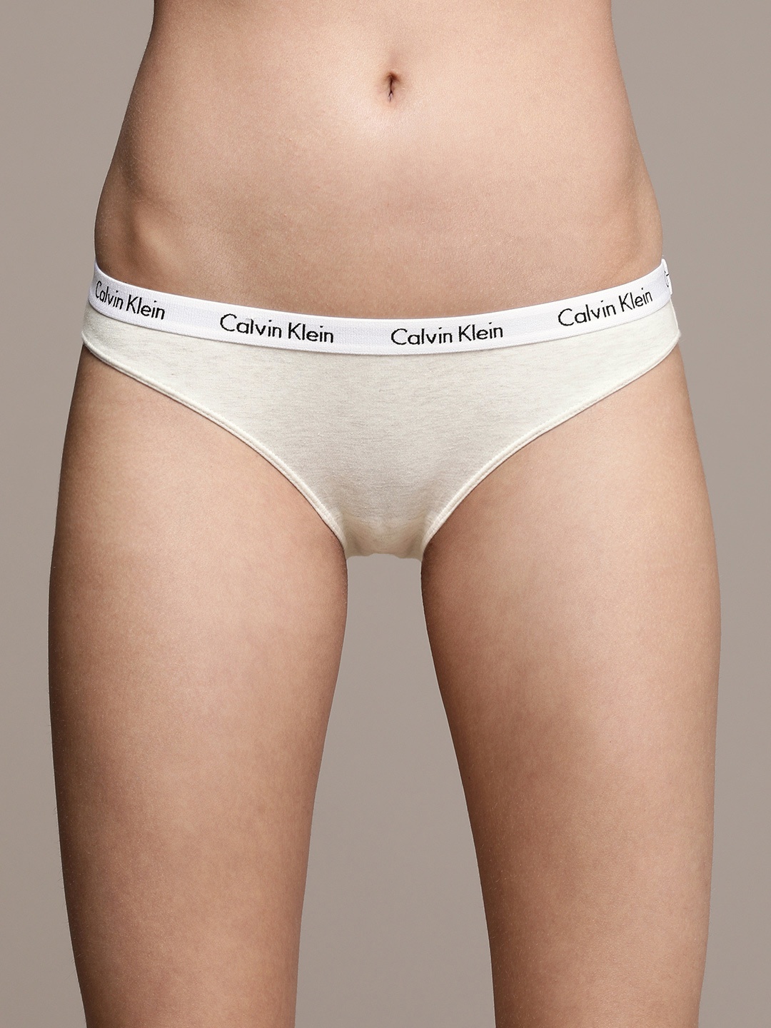 

Calvin Klein Underwear Women Off White Solid Bikini Briefs D1618HGS