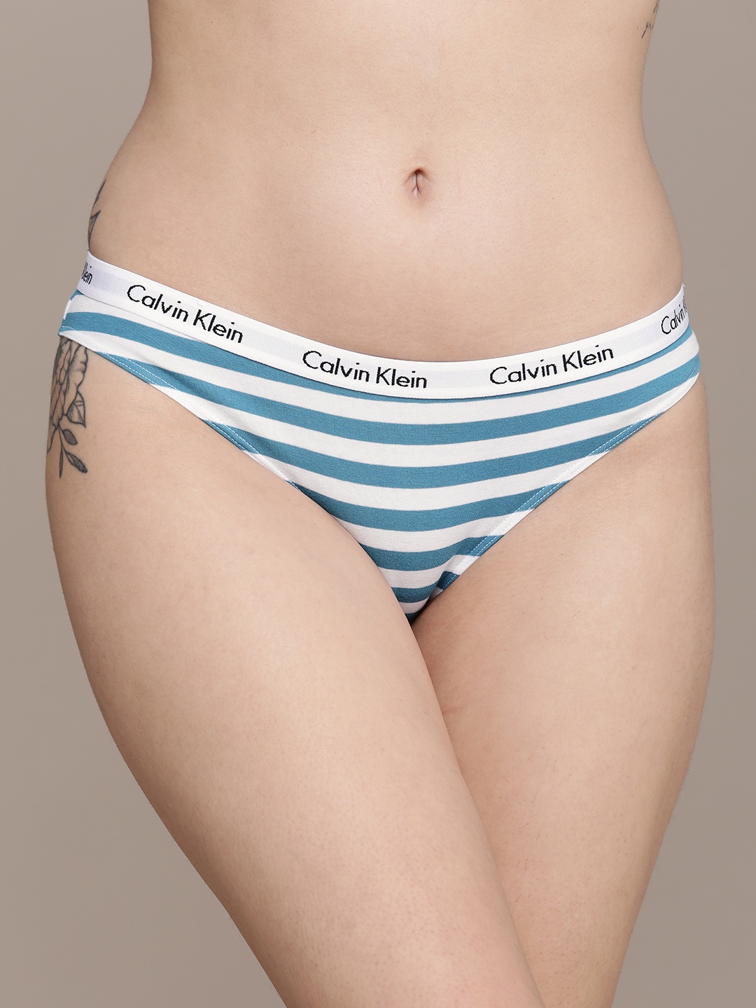 

Calvin Klein Underwear Women Blue & White Striped Briefs