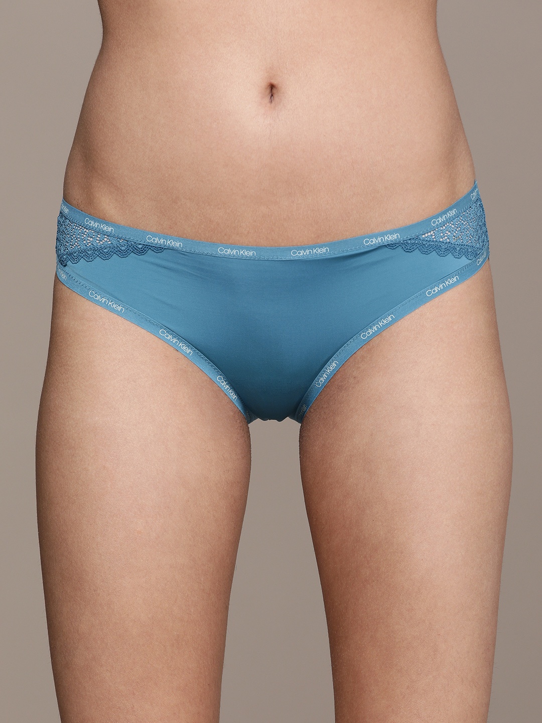 

Calvin Klein Underwear Women Teal Solid Bikini Briefs