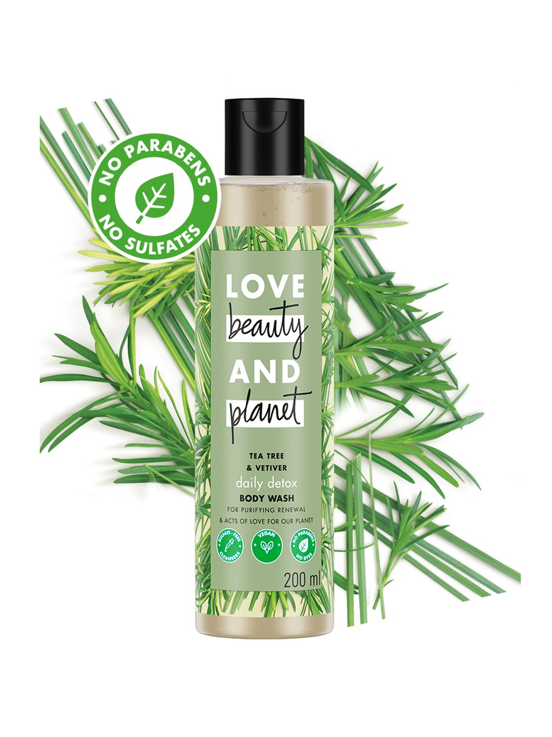 

Love Beauty & Planet Tea Tree & Vetiver Daily Detox Body Wash - 200ml, Green