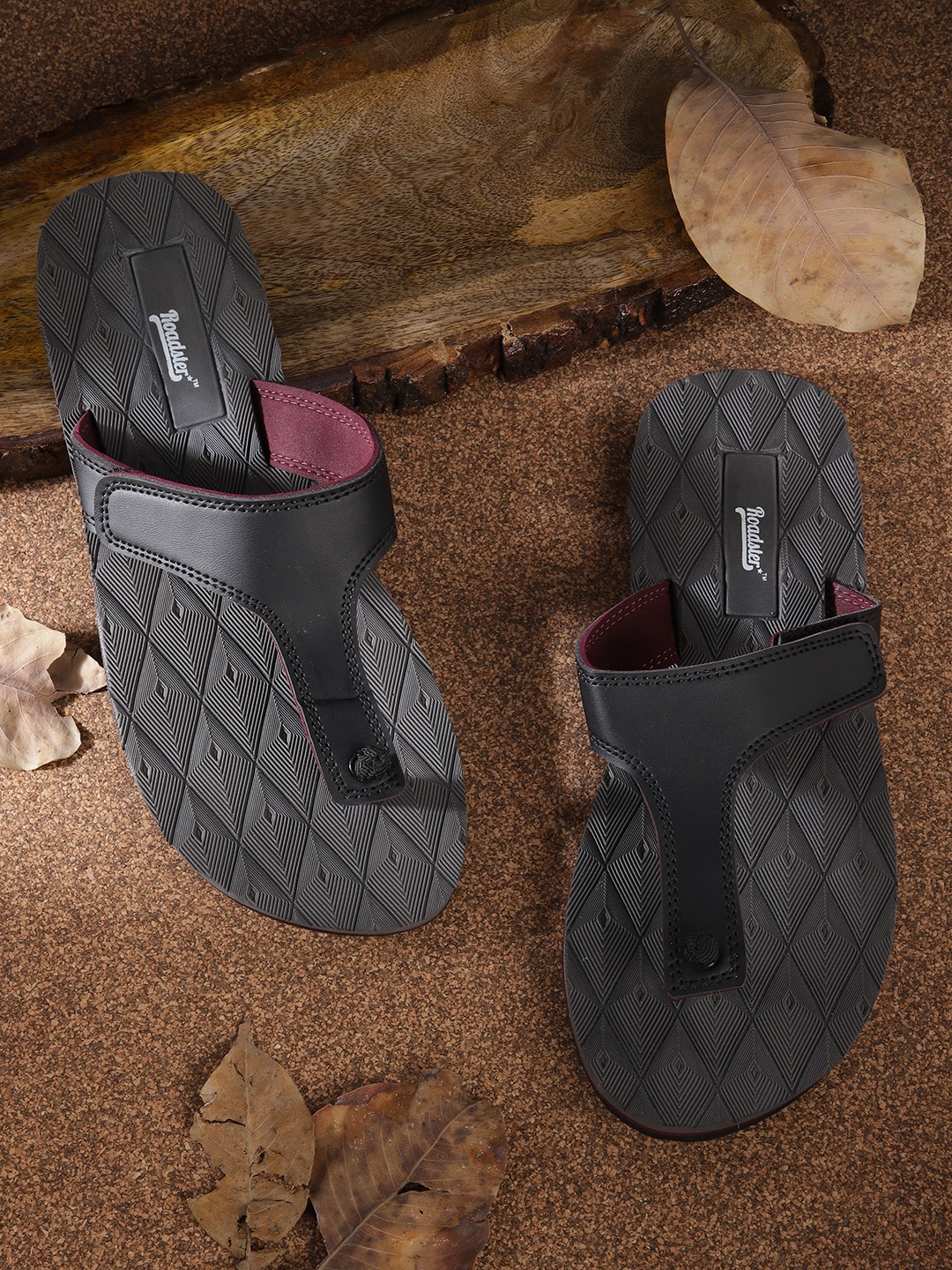

Roadster Women Black & Charcoal Grey Solid Thong Flip-Flops