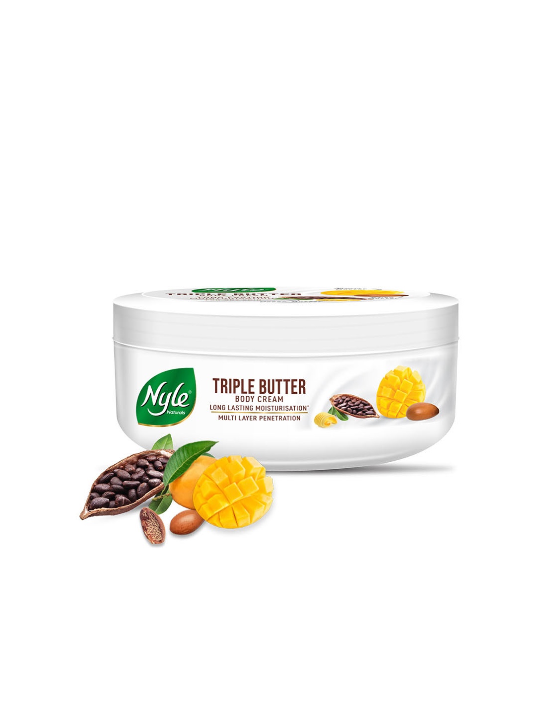 

Nyle Naturals Cocoa, Shea & Mango Triple Butter Long Lasting Moisture Body Cream 450 ml, White