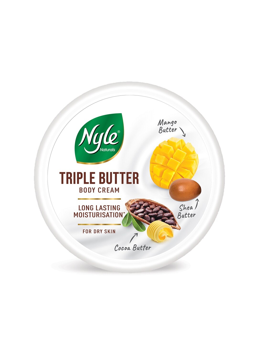 

Nyle Naturals Triple Butter Long-Lasting Moisturisation Body Cream 100 ml, White