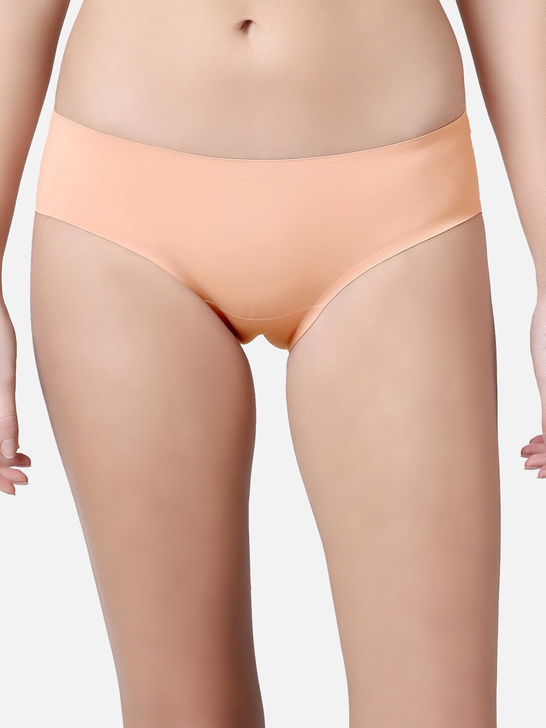 

Enamor Women Peach-Coloured Solid Low-Rise Basic Briefs NV01