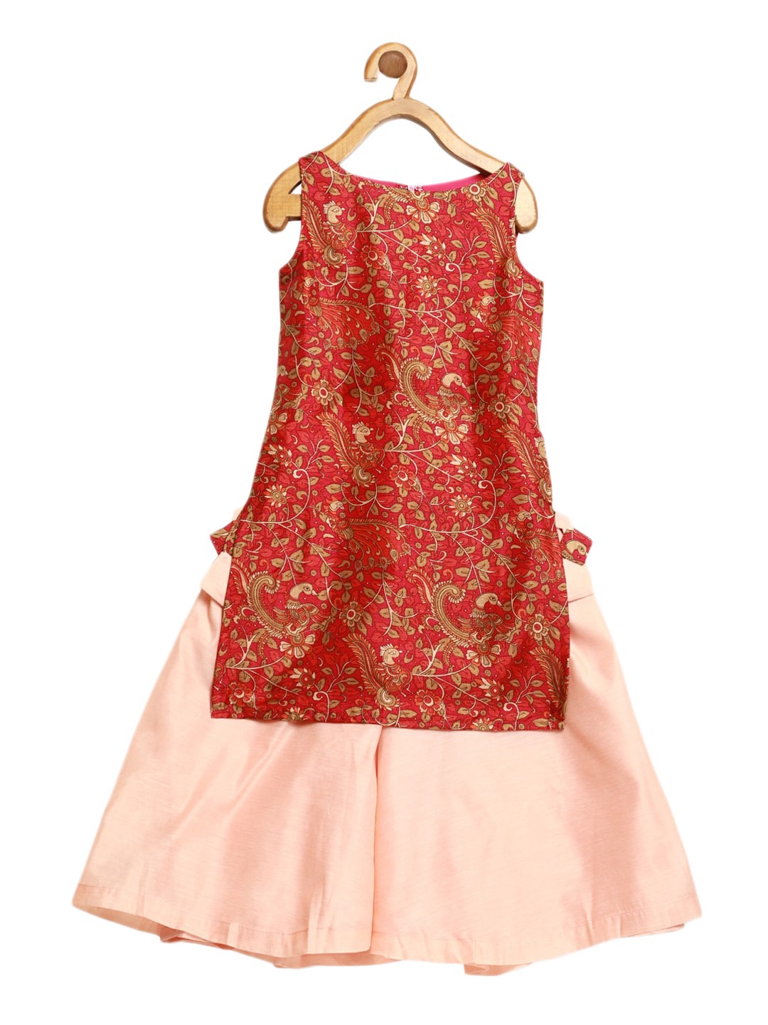 

Ethnovog Girls Pink Printed Kurti with Sharara
