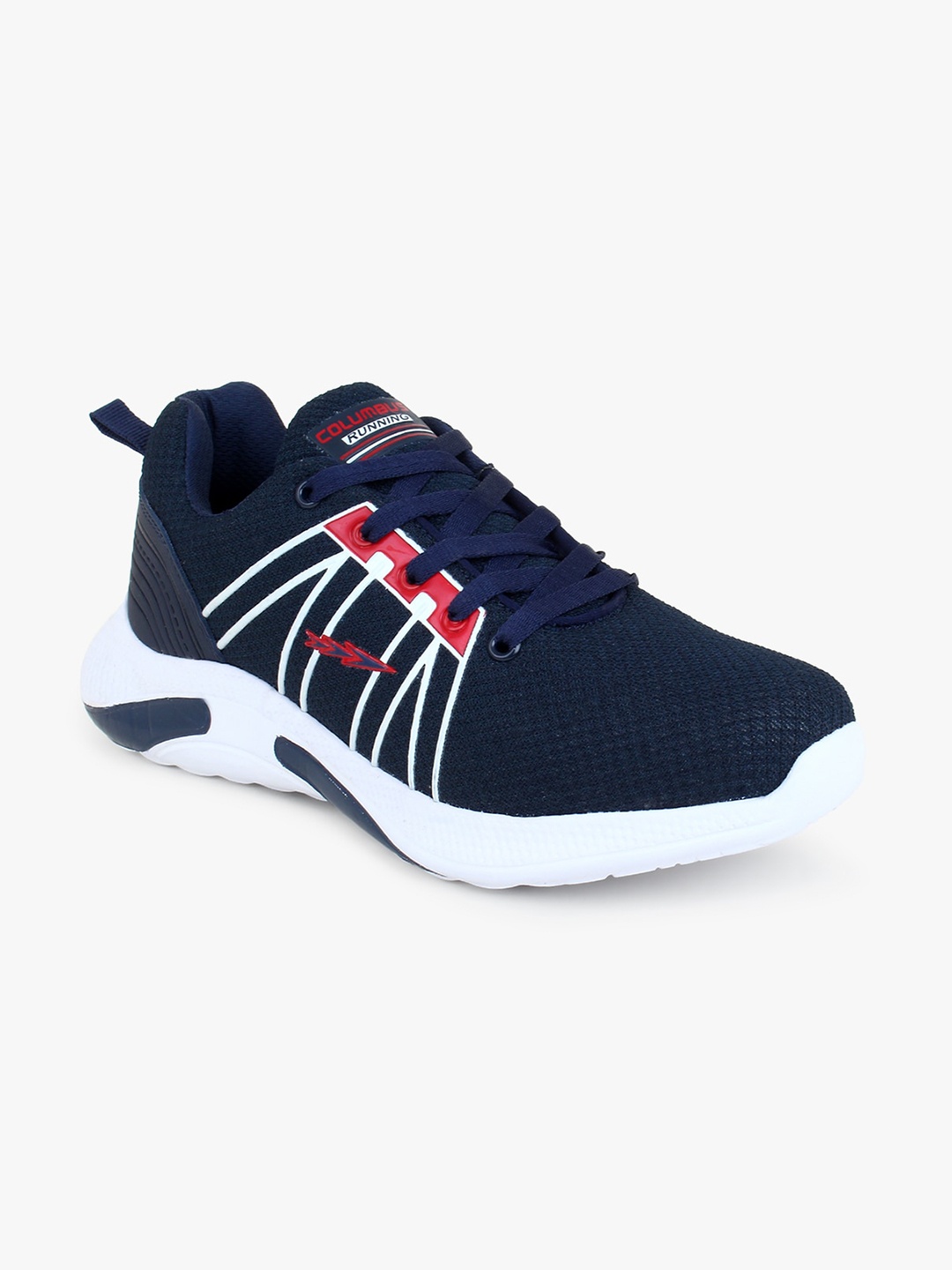 

Columbus Men Navy Blue & Red Mesh Running Non-Marking Shoes