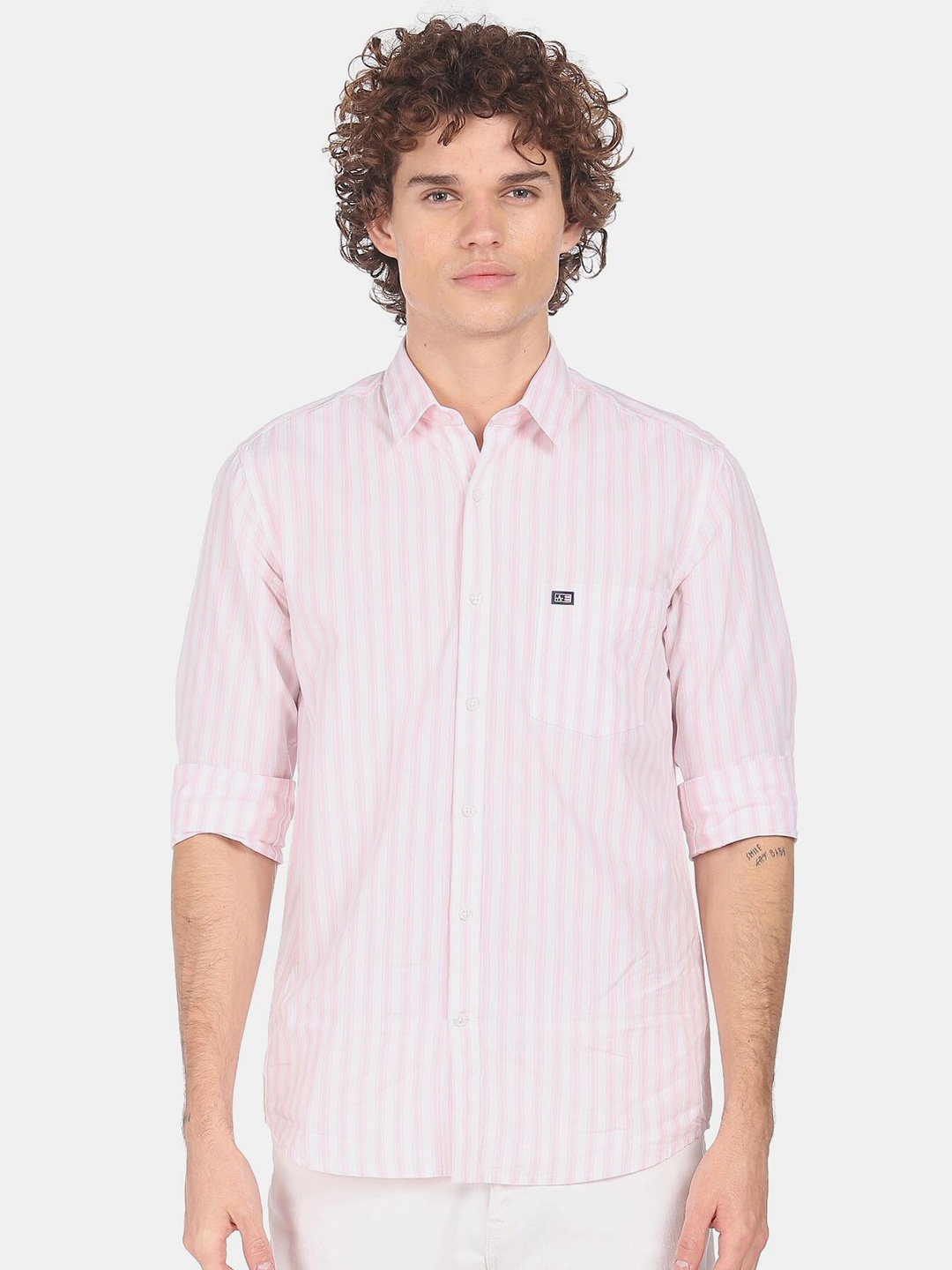 

Arrow Sport Men Pink Striped Casual Shirt
