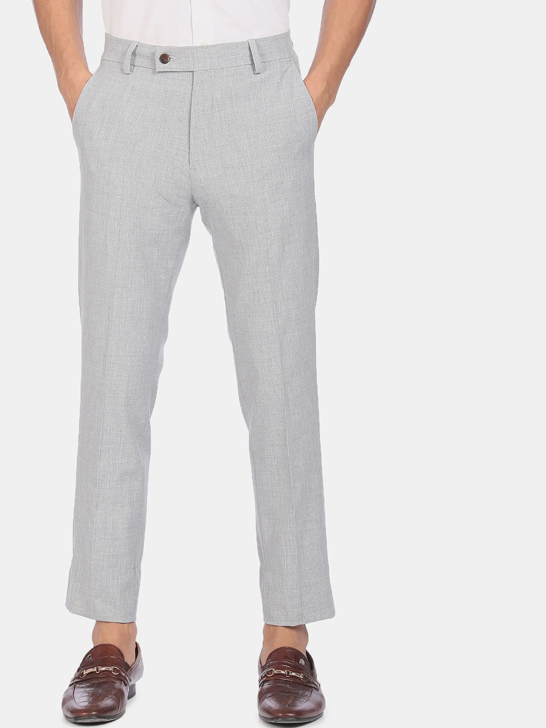 

Arrow Men Grey Formal Trousers